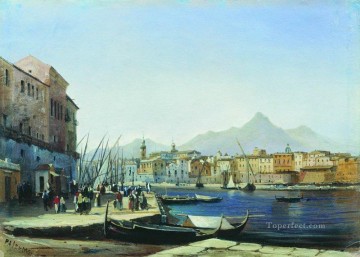 風景 Painting - パレルモ 1850 アレクセイ・ボゴリュボフ 都市景観 都市のシーン